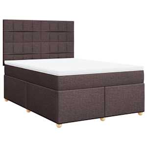 Box spring postel s matrací tmavě hnědá 140x190 cm textil - obrázek 3