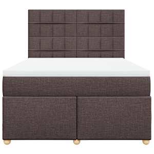 Box spring postel s matrací tmavě hnědá 140x190 cm textil - obrázek 6