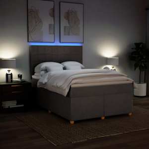 Box spring postel s matrací taupe 140x190 cm textil - obrázek 4