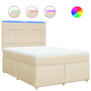 Box spring postel s matrací krémová 140x190 cm textil - obrázek 2
