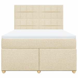 Box spring postel s matrací krémová 140x190 cm textil - obrázek 6