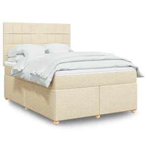 Box spring postel s matrací krémová 140x190 cm textil - obrázek 1