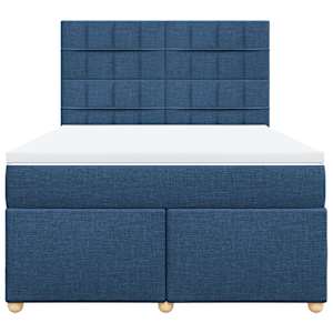Box spring postel s matrací modrá 140x190 cm textil - obrázek 6