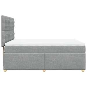 Box spring postel s matrací světle šedá 140 x 190 cm textil - obrázek 7
