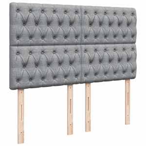 Box spring postel s matrací světle šedá 140 x 190 cm textil - obrázek 9