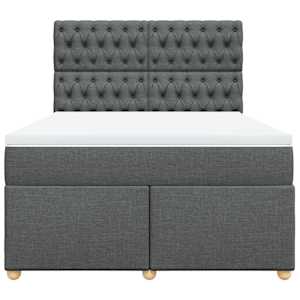Box spring postel s matrací tmavě šedý 140 x 190 cm textil - obrázek 6