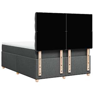 Box spring postel s matrací tmavě šedý 140 x 190 cm textil - obrázek 8