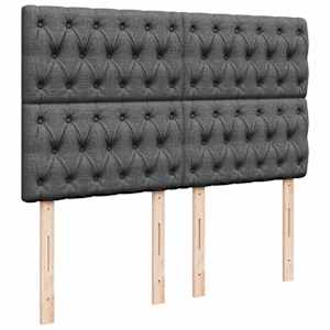 Box spring postel s matrací tmavě šedý 140 x 190 cm textil - obrázek 9
