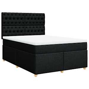 Box spring postel s matrací černá 140 x 190 cm textil - obrázek 3