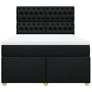 Box spring postel s matrací černá 140 x 190 cm textil - obrázek 6