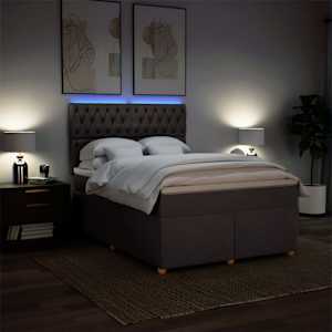 Box spring postel s matrací tmavě hnědá 140x190 cm textil - obrázek 4