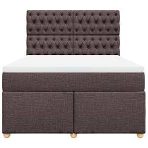 Box spring postel s matrací tmavě hnědá 140x190 cm textil - obrázek 6
