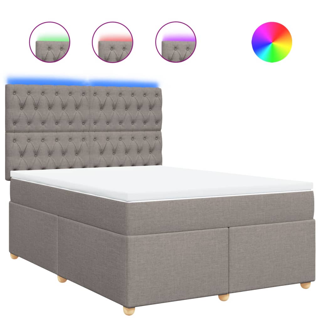 vidaXL Box spring postel s matrací taupe 140x190 cm textil