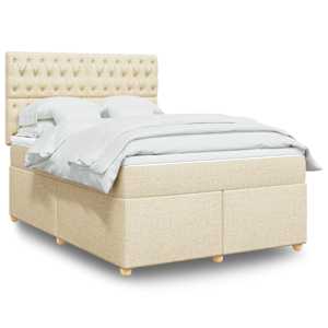 Box spring postel s matrací krémová 140x190 cm textil - obrázek 1