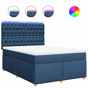 Box spring postel s matrací modrá 140x190 cm textil - obrázek 2