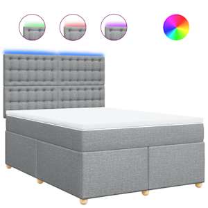 Box spring postel s matrací světle šedá 140 x 190 cm textil - obrázek 2