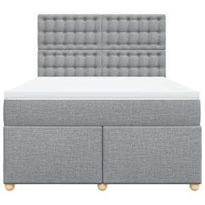 Box spring postel s matrací světle šedá 140 x 190 cm textil - obrázek 6