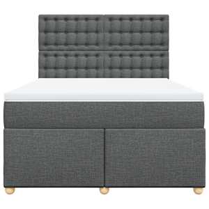 Box spring postel s matrací tmavě šedý 140 x 190 cm textil - obrázek 6