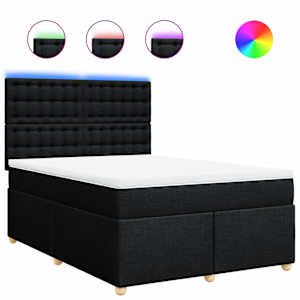 Box spring postel s matrací černá 140 x 190 cm textil - obrázek 2