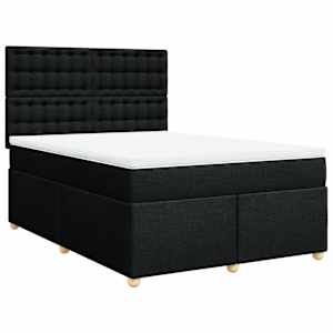 Box spring postel s matrací černá 140 x 190 cm textil - obrázek 3
