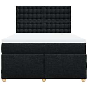 Box spring postel s matrací černá 140 x 190 cm textil - obrázek 6