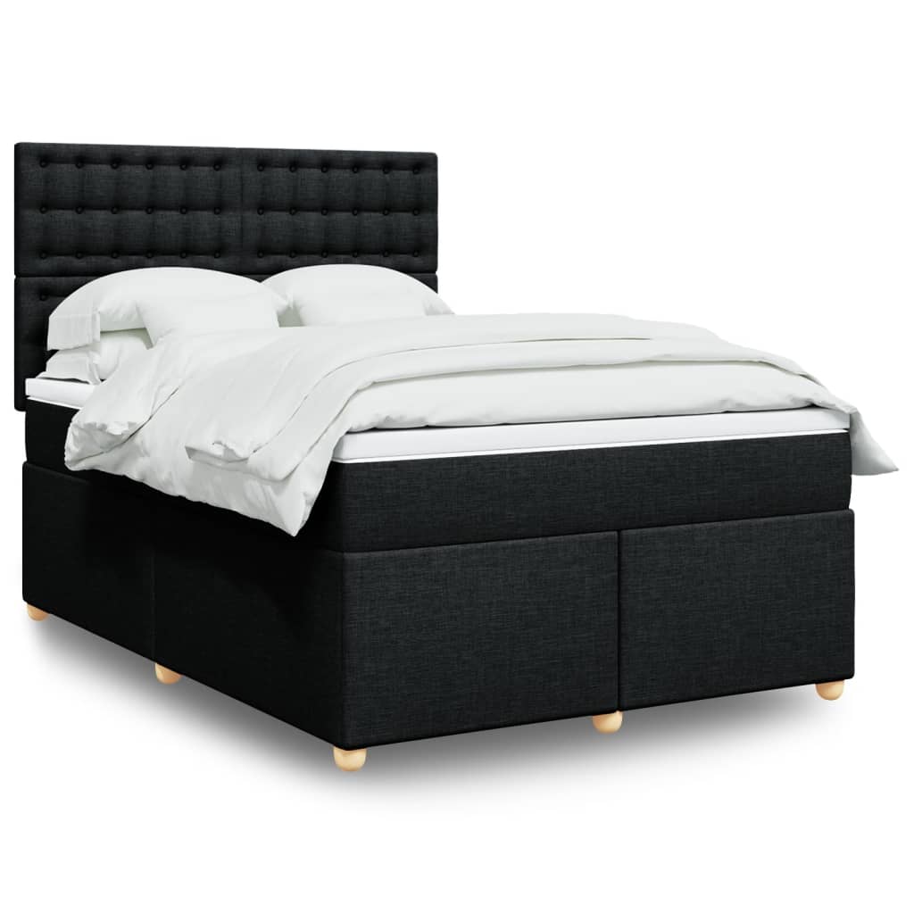 Boxspringbett mit Matratze Schwarz 140×190 cm Stoff