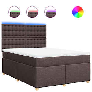 Box spring postel s matrací tmavě hnědá 140x190 cm textil - obrázek 2