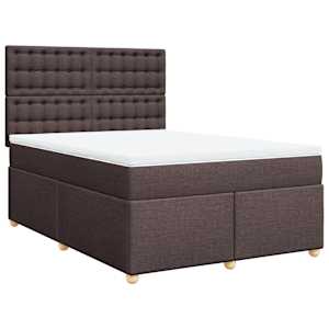Box spring postel s matrací tmavě hnědá 140x190 cm textil - obrázek 3