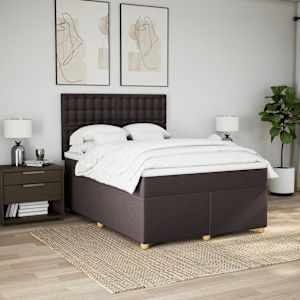 Box spring postel s matrací tmavě hnědá 140x190 cm textil - obrázek 5