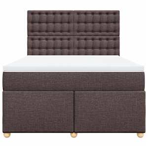 Box spring postel s matrací tmavě hnědá 140x190 cm textil - obrázek 6