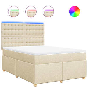 Box spring postel s matrací krémová 140x190 cm textil - obrázek 2