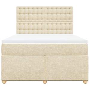 Box spring postel s matrací krémová 140x190 cm textil - obrázek 6