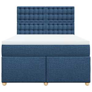Box spring postel s matrací modrá 140x190 cm textil - obrázek 6