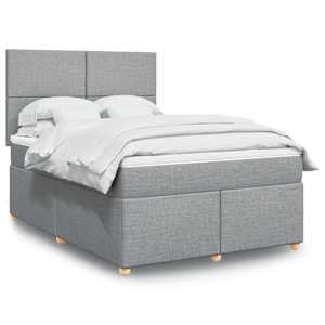 Box spring postelja z vzmetnico svetlo siva 140x200 cm blago
