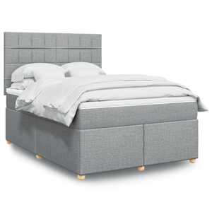 Box spring postelja z vzmetnico svetlo siva 140x200 cm blago