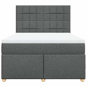 Box spring postel s matrací tmavě šedá 140x200 cm textil - obrázek 6