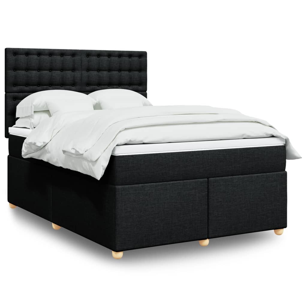 Boxspringbett mit Matratze Schwarz 140×200 cm Stoff