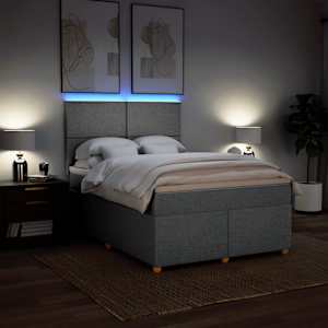 Box spring postel s matrací světle šedá 160 x 200 cm textil - obrázek 5