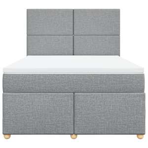 Box spring postel s matrací světle šedá 160 x 200 cm textil - obrázek 6