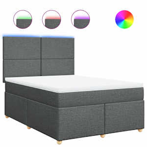 Box spring postel s matrací tmavě šedá 160x200 cm textil - obrázek 2