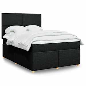 Box spring postel s matrací černá 160x200 cm textil - obrázek 1