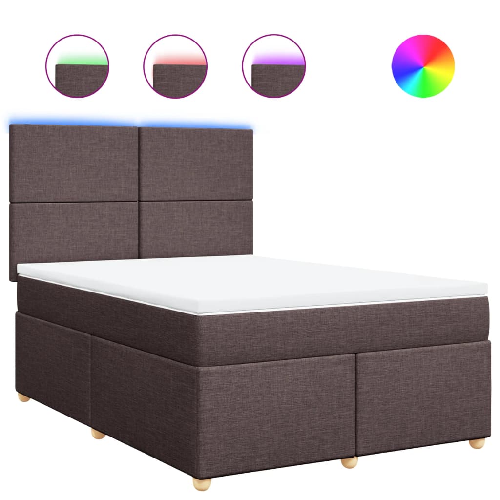 vidaXL Box spring postel s matrací tmavě hnědá 160x200 cm textil