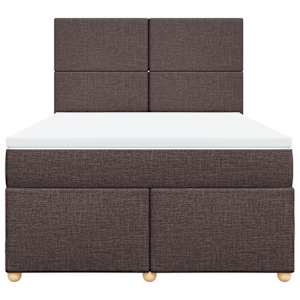 Box spring postel s matrací tmavě hnědá 160x200 cm textil - obrázek 6