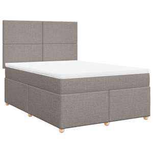 Box spring postel s matrací taupe 160x200 cm textil - obrázek 3