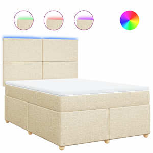 Box spring postel s matrací krémová 160x200 cm textil - obrázek 2