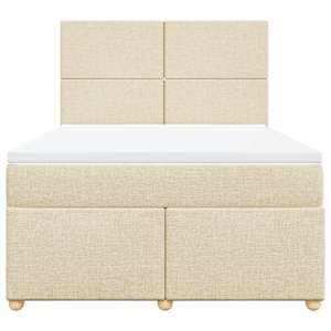 Box spring postel s matrací krémová 160x200 cm textil - obrázek 6