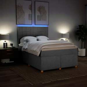 Box spring postel s matrací světle šedá 160 x 200 cm textil - obrázek 5