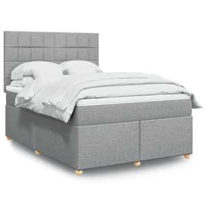 Box spring postel s matrací světle šedá 160 x 200 cm textil - obrázek 1
