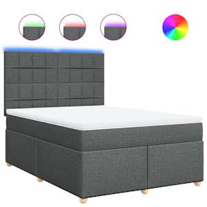 Box spring postel s matrací tmavě šedá 160x200 cm textil - obrázek 2