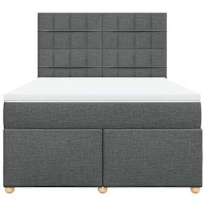 Box spring postel s matrací tmavě šedá 160x200 cm textil - obrázek 6